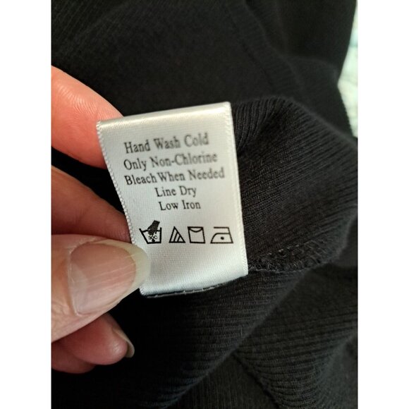 Coldwater Creek Womens M 10-12 Sweater Black 3/4 Sleeve Embellished Cotton - Picture 10 of 10